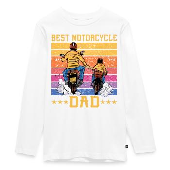 Meilleur papa moto - T-shirt manches longues Premium Ado - blanc - Devant - AI Model Kid Female (0cm)