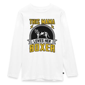 Cette maman aime son boxer - T-shirt manches longues Premium Ado - blanc - Devant - AI Model Kid Female (0cm)