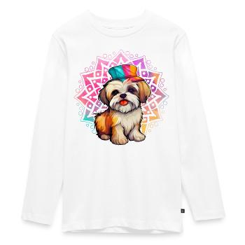 Chien havanais - T-shirt manches longues Premium Ado - blanc - Devant - AI Model Kid Female (0cm)