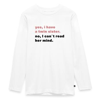 Tenue assortie sœur jumelle identique - T-shirt manches longues Premium Ado - blanc - Devant - AI Model Kid Female (0cm)