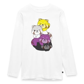 Nonbinary Flag Pride LGBTQ Cute Red Panda - Teenager Premium Organic Long Sleeve Shirt - white - Front - AI Model Kid Female (0cm)