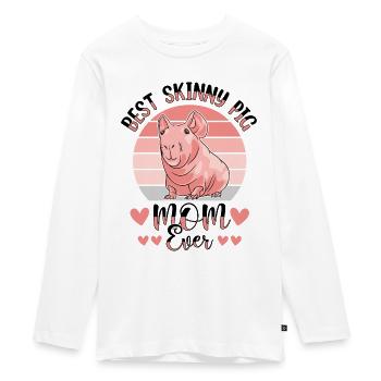 Haarloses Meerschweinchen, Dünnes Schwein, - Teenager Premium Bio Langarmshirt - Weiß - Vorne - AI Model Kid Female (0cm)