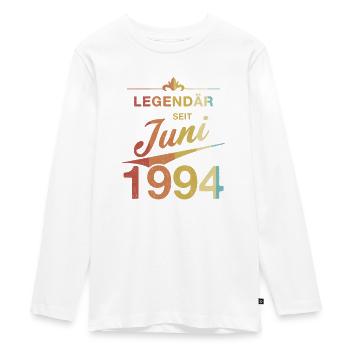 30th Birthday Legendary since June 1994 Volume 94 - Teenager Premium Organic Long Sleeve Shirt - white - Front - AI Model Kid Female (0cm)