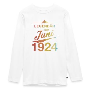 100th Birthday Legendary since June 1924 - Teenager Premium Organic Long Sleeve Shirt - white - Front - AI Model Kid Female (0cm)