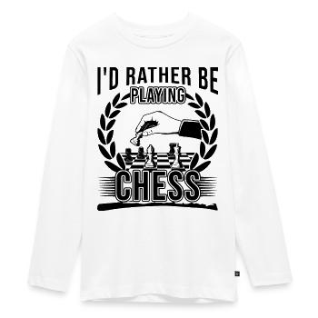 Je préfère jouer aux échecs - T-shirt manches longues Premium Ado - blanc - Devant - AI Model Kid Female (0cm)