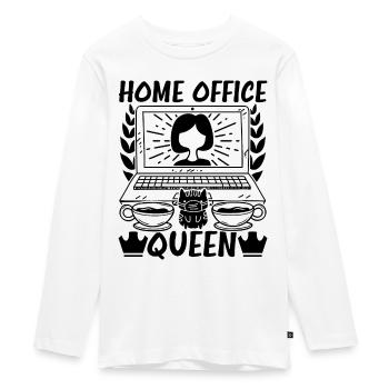 Home Office Queen Humour - T-shirt manches longues Premium Ado - blanc - Devant - AI Model Kid Female (0cm)