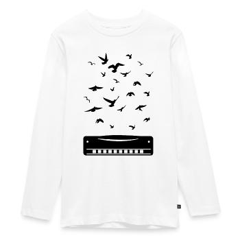 Harmonica Instrumant Harmonica Player - Teenager Premium Bio Langarmshirt - Weiß - Vorne - AI Model Kid Female (0cm)