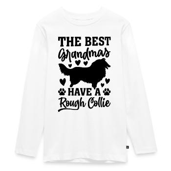 The best Grandmas have a Rough Collie - Rough Coll - Teenager Premium Bio Langarmshirt - Weiß - Vorne - AI Model Kid Female (0cm)