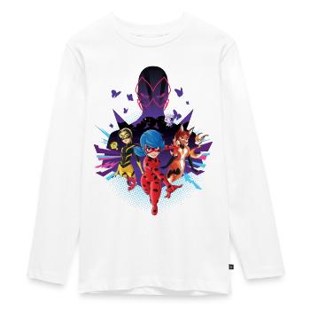 Miraculous Superhelden vs Hawk Moth - Teenager Premium Bio Langarmshirt - Weiß - Vorne - AI Model Kid Female (0cm)
