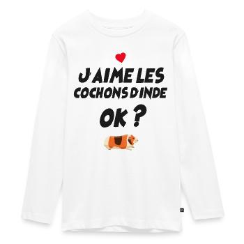 J'aime les Cochons D'inde Animal Mignon - T-shirt manches longues Premium Ado - blanc - Devant - AI Model Kid Female (0cm)