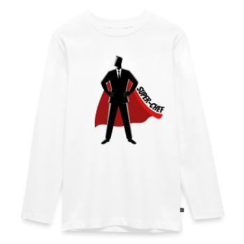 Chief Superhero CEO CEO - Teenager Premium Organic Long Sleeve Shirt - white - Front - AI Model Kid Female (0cm)