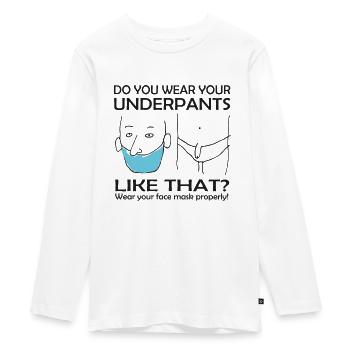 Lustiger Corona Spruch - Teenager Premium Bio Langarmshirt - Weiß - Vorne - AI Model Kid Female (0cm)