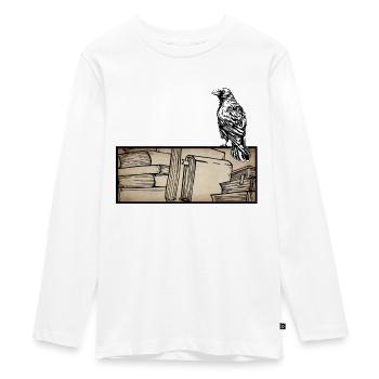 Dark Academia Aesthetic Rabe Krähe Soft Grunge - Teenager Premium Bio Langarmshirt - Weiß - Vorne - AI Model Kid Female (0cm)