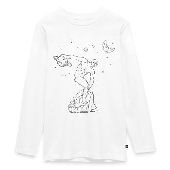 Celestial Aesthetic Discobolus by Myron Planet - Teenager Premium Organic Long Sleeve Shirt - white - Front - AI Model Kid Female (0cm)