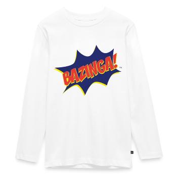 The Big Bang Theory Bazinga Comic - Teenager Premium Organic Long Sleeve Shirt - white - Front - AI Model Kid Female (0cm)