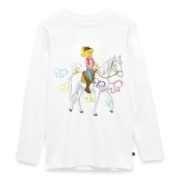 Bibi am Galoppieren Standard T-Shirt - Teenager Premium Bio Langarmshirt - Weiß - Vorne - AI Model Kid Female (0cm)