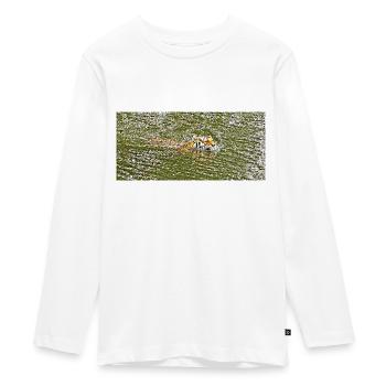 The summer bath of the tiger - Teenager Premium Organic Long Sleeve Shirt - white - Front - AI Model Kid Female (0cm)