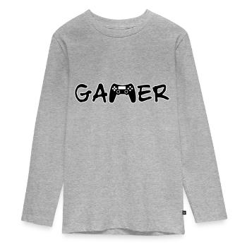 Gamer - T-shirt manches longues Premium Ado - gris chiné - Devant