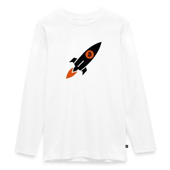 bitcoin to the moon - Teenager Premium Organic Long Sleeve Shirt - white - Front - AI Model Kid Female (0cm)