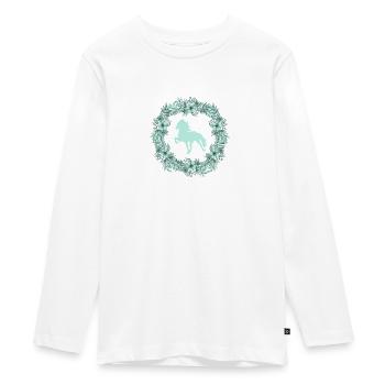 Islandpferd Kranz mint - Teenager Premium Bio Langarmshirt - Weiß - Vorne - AI Model Kid Female (0cm)