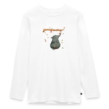 Elefant auf der Schaukel - Teenager Premium Bio Langarmshirt - Weiß - Vorne - AI Model Kid Female (0cm)