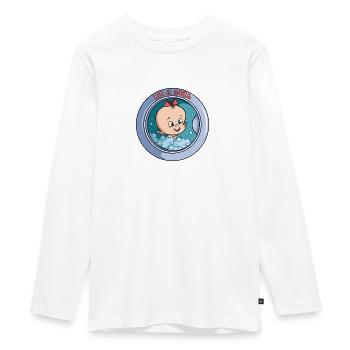 Je suis une fille - machine à laver - T-shirt manches longues Premium Ado - blanc - Devant - AI Model Kid Female (0cm)