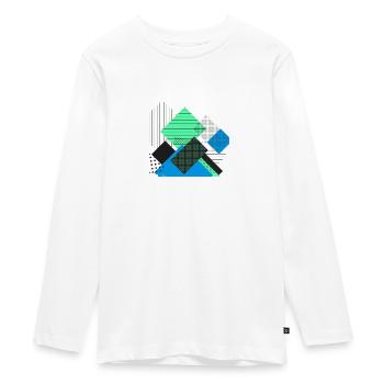 Abstrakte Rechtecke Pastell - Teenager Premium Bio Langarmshirt - Weiß - Vorne - AI Model Kid Female (0cm)