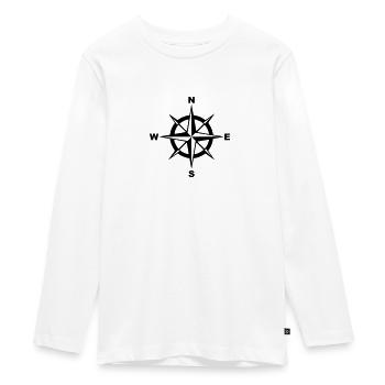 Kompass - Teenager Premium Bio Langarmshirt - Weiß - Vorne - AI Model Kid Female (0cm)