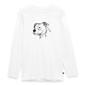 american_stafford_1 - T-shirt manches longues Premium Ado - blanc - Devant - AI Model Kid Female (0cm)