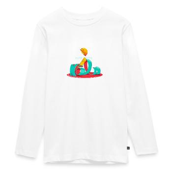 skateKoeln - Teenager Premium Bio Langarmshirt - Weiß - Vorne - AI Model Kid Female (0cm)
