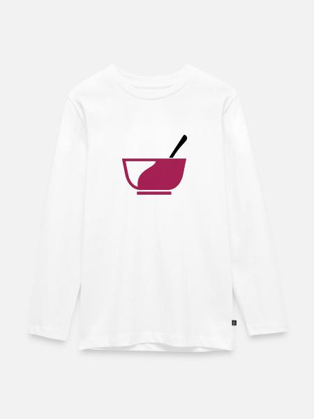 Müslischale zum Frühstück Geschenk - Teenager Premium Bio Langarmshirt - Weiß