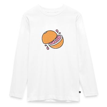 Orange - Teenager Premium Bio Langarmshirt - Weiß - Vorne - AI Model Kid Female (0cm)