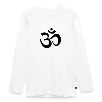 OM Symbol - sanskrit mantra - Teenager Premium Organic Long Sleeve Shirt - white - Front - AI Model Kid Female (0cm)