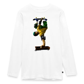 Street Skateboarder Jump Dynamics - Teenager Premium Organic Long Sleeve Shirt - white - Front - AI Model Kid Female (0cm)