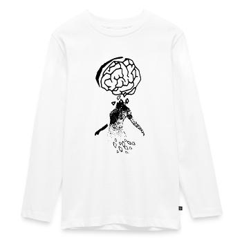 brain - Teenager Premium Organic Long Sleeve Shirt - white - Front - AI Model Kid Female (0cm)