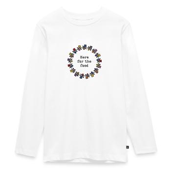 Here for the food - Teenager Premium Organic Long Sleeve Shirt - white - Front - AI Model Kid Female (0cm)