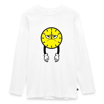 pendule horloge heure deprime fatigue br - T-shirt manches longues Premium Ado - blanc - Devant - AI Model Kid Female (0cm)