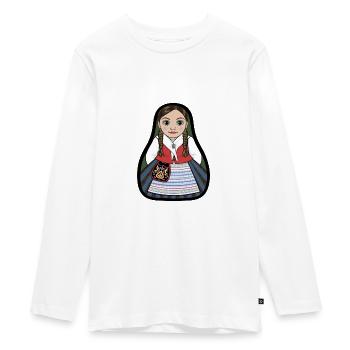 Stora Kopparberg - Teenager Premium Bio Langarmshirt - Weiß - Vorne - AI Model Kid Female (0cm)