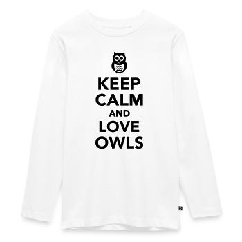 Eule - Teenager Premium Bio Langarmshirt - Weiß - Vorne - AI Model Kid Female (0cm)