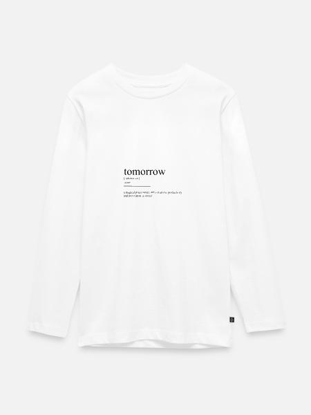 tomorrow definition - Teenager Premium Bio Langarmshirt - Weiß