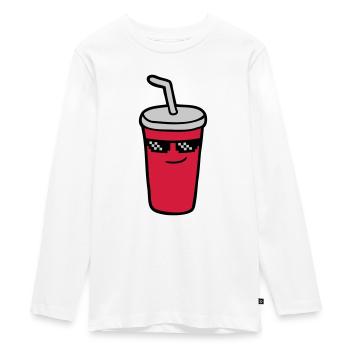 Pixel Sunglasses Cola - Teenager Premium Organic Long Sleeve Shirt - white - Front - AI Model Kid Female (0cm)