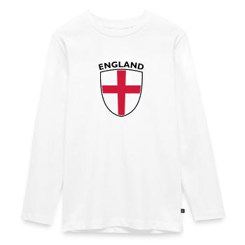 SHIELD ENGLAND ST GEORGES CROSS - Teenager Premium Organic Long Sleeve Shirt - white - Front - AI Model Kid Female (0cm)