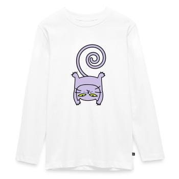 Sporty cat - Teenager Premium Organic Long Sleeve Shirt - white - Front - AI Model Kid Female (0cm)