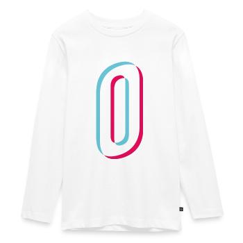 O - letter O - Teenager Premium Organic Long Sleeve Shirt - white - Front - AI Model Kid Female (0cm)
