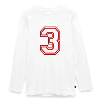 GLÜCKSZAHL DREI 3 LUCKY NUMBER TEAM SPORT RETRO - T-shirt manches longues Premium Ado - blanc - Devant - AI Model Kid Female (0cm)
