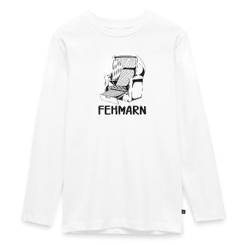 FEHMARN STRANDKORB - Teenager Premium Bio Langarmshirt - Weiß - Vorne - AI Model Kid Female (0cm)