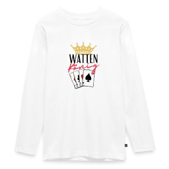 Watten König - Teenager Premium Bio Langarmshirt - Weiß - Vorne - AI Model Kid Female (0cm)