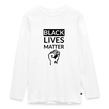 Black Lives Matter Faust. BLM. Against racism - Teenager Premium Organic Long Sleeve Shirt - white - Front - AI Model Kid Female (0cm)