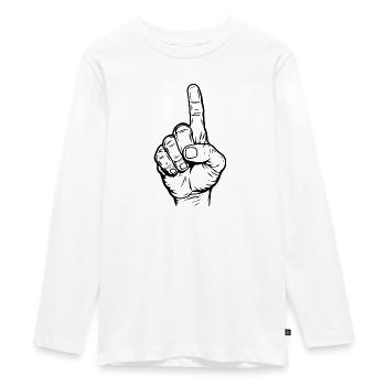 Dedo índice - Camiseta ecológica prémium de manga larga para adolescentes - blanco - delante - AI Model Kid Female (0cm)