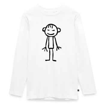 Stick figure enfant dessin - T-shirt manches longues Premium Ado - blanc - Devant - AI Model Kid Female (0cm)